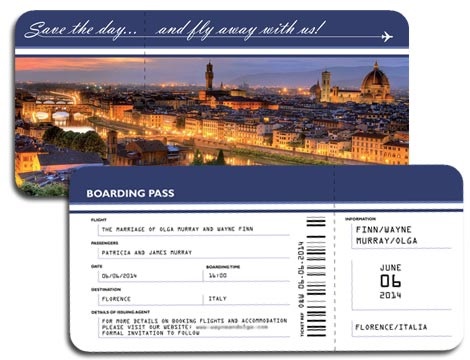 Aairline Ticket Save the Date - weddinginvitationdesigner.com - weddingsaboadguide.com