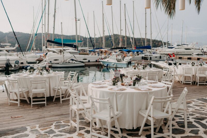 Ali & Paul's Reception Setup Yacht Classic Hotel Fethiye by My Wedding in Turkey Egg