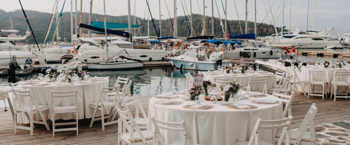 Ali & Paul's Reception Setup Yacht Classic Hotel Fethiye by My Wedding in Turkey Egg