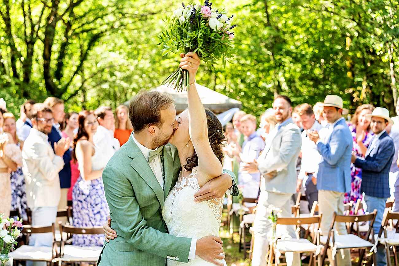 Symbolic Ceremony Set up at Chateau Lagut Wedding Venue Dordogne France | Weddings Abroad Guide