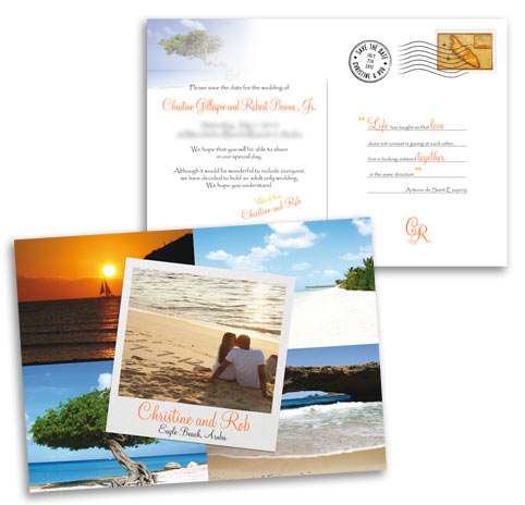 Postcard Save the Date - weddinginvitationdesigner.com - weddingsabroadguide.com