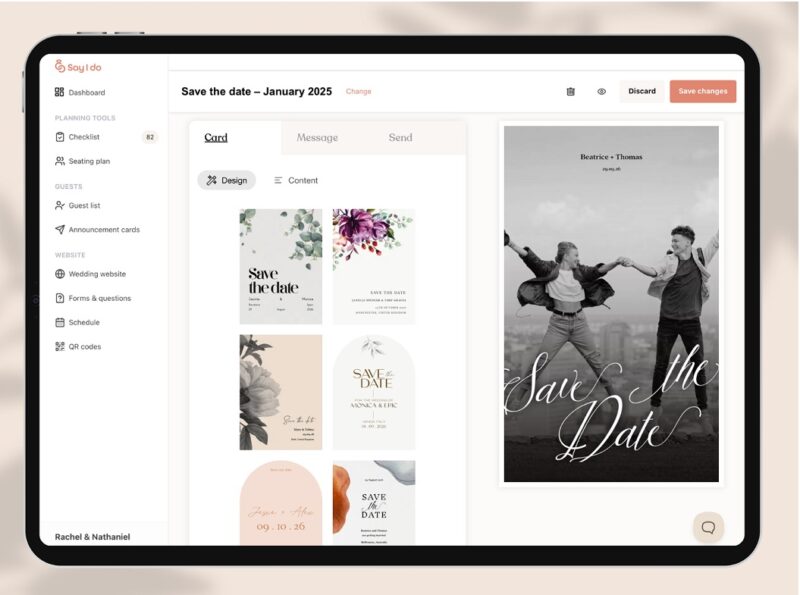 Say I Do Personal Wedding Website Save the Dates