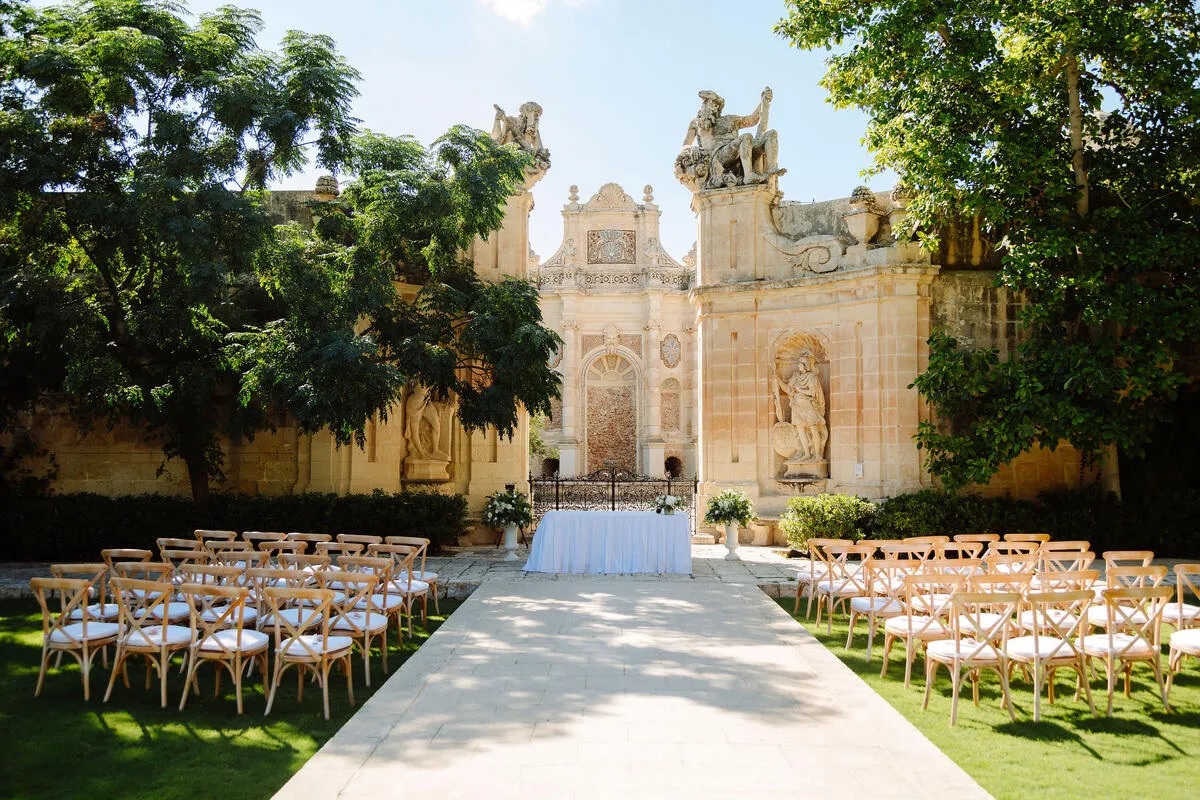 Villa Bologna Malta Wedding Ceremony Set Up Wed Our Way Malta