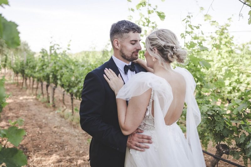 Wedding Couple in Vineyard Wedding in Malta